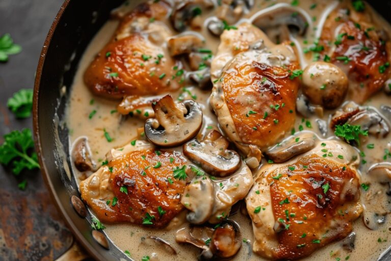 Elegant Skillet Chicken And Mushroom Wine Sauce Recipe