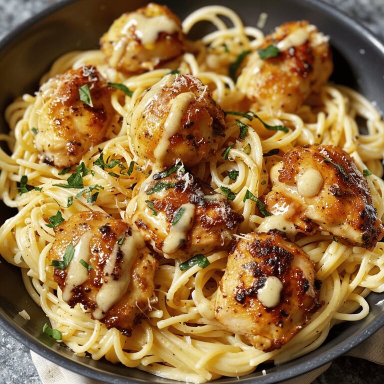 Garlic Butter Chicken Bites With Creamy Parmesan Pasta Recipe