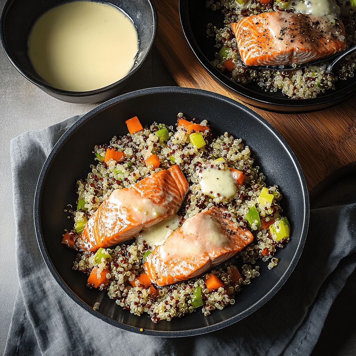 Succulent Baked Salmon And Quinoa Dish Recipe
