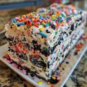 No-Bake Funfetti Oreo Icebox Cake Recipe
