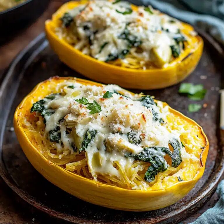 Spinach And Artichoke Stuffed Spaghetti Squash Recipe
