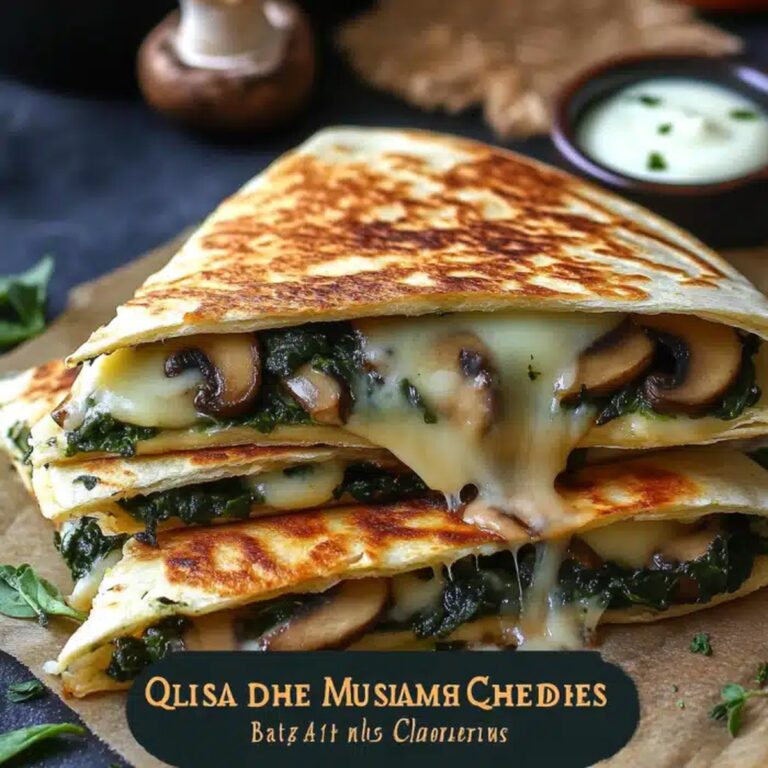 Crispy Spinach Mushroom Quesadillas Recipe
