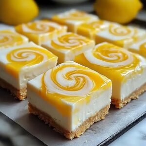 Dreamy Lemon Marbled Cheesecake Bars Recipe