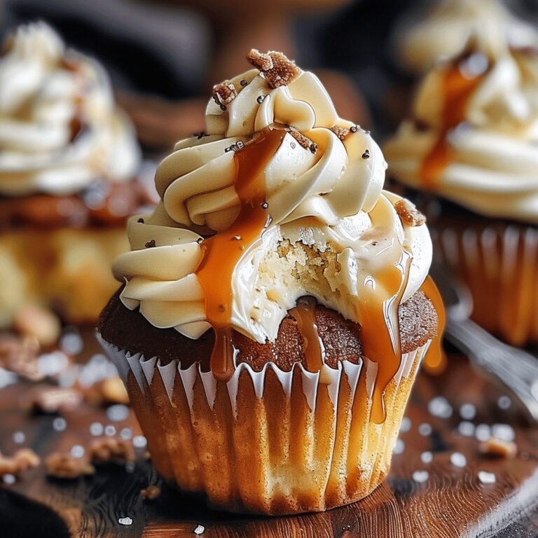 Gooey Salted Caramel Cream Cheese Cupcakes Recipe