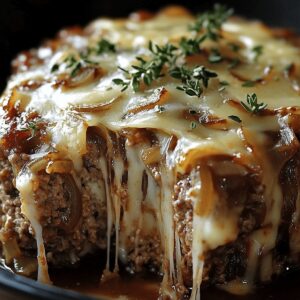 Hearty Crockpot French Onion Meatloaf Recipe