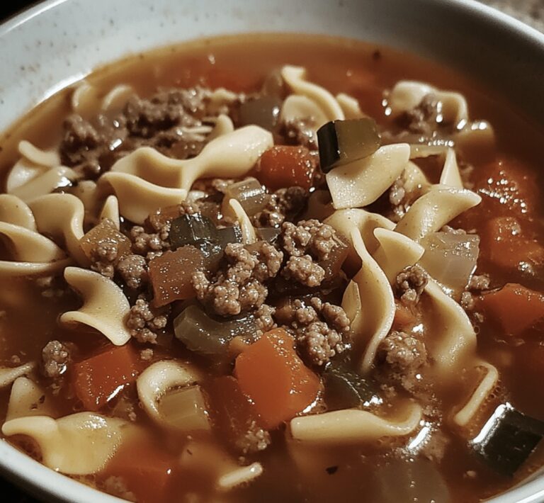 Hearty Hamburger Noodle Soup Recipe