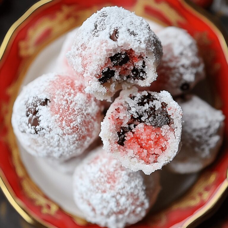 Festive Strawberry Chocolate Chip Snowball Cookies Recipe
