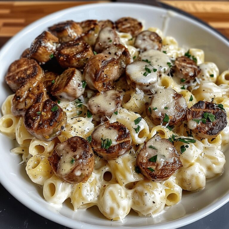 Garlic Butter Sausage Bites With Creamy Parmesan Pasta Recipe