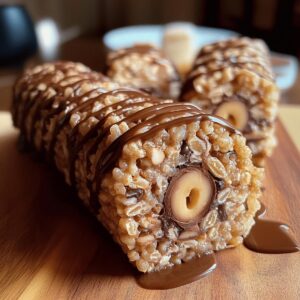 Gooey Chocolate Peanut Butter Rice Krispies Roll Recipe