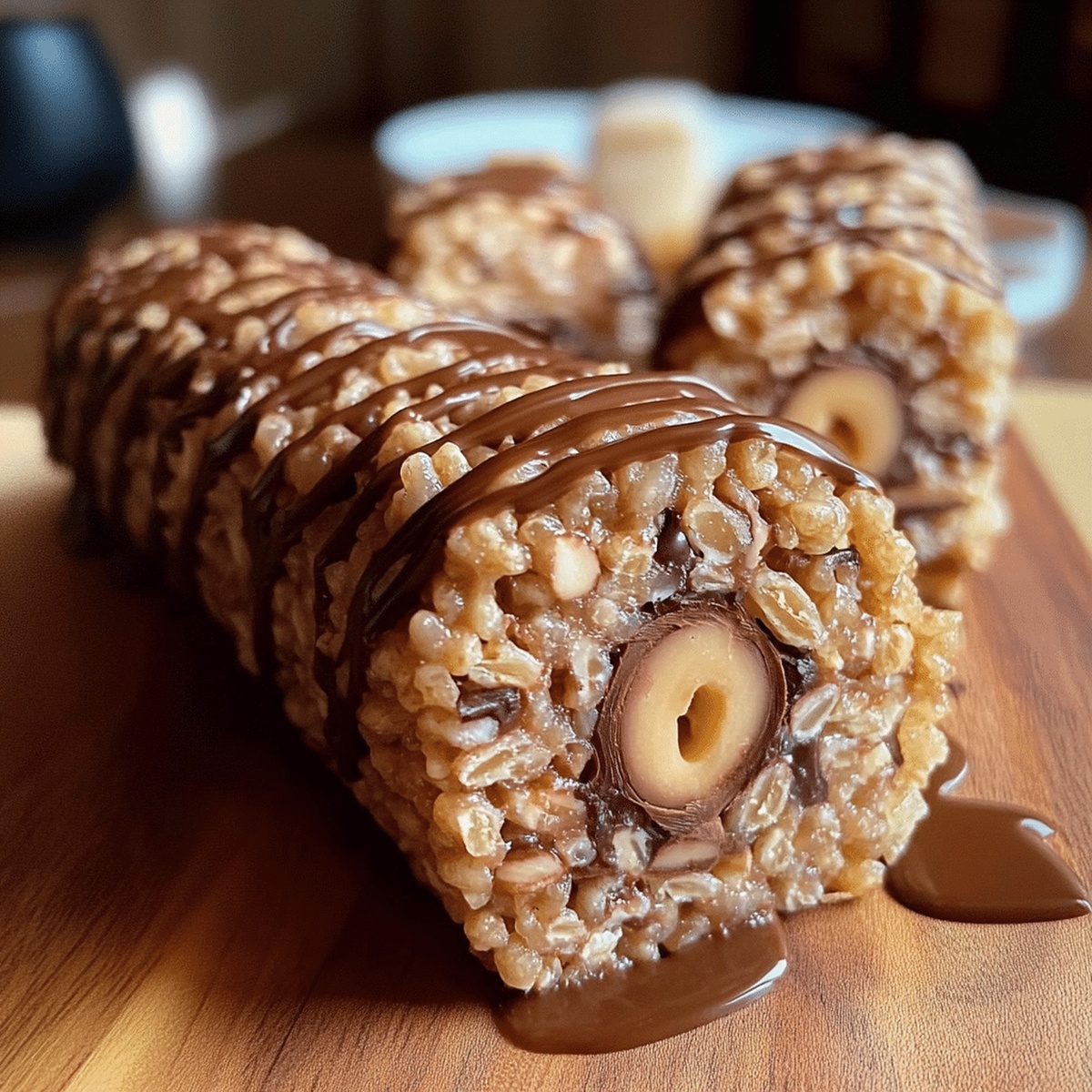 Gooey Chocolate Peanut Butter Rice Krispies Roll Recipe