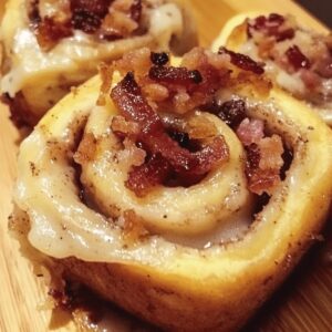 Gooey Maple Bacon Cinnamon Rolls Recipe