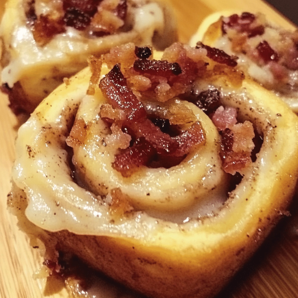 Gooey Maple Bacon Cinnamon Rolls Recipe