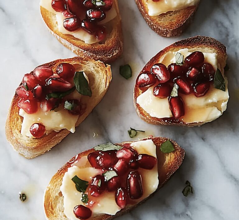 Elegant Pomegranate, Cranberry & Brie Bruschetta Recipe