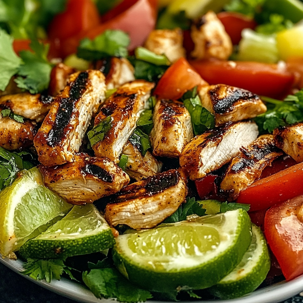 Grilled Chili Lime Chicken Fajita Salad Recipe