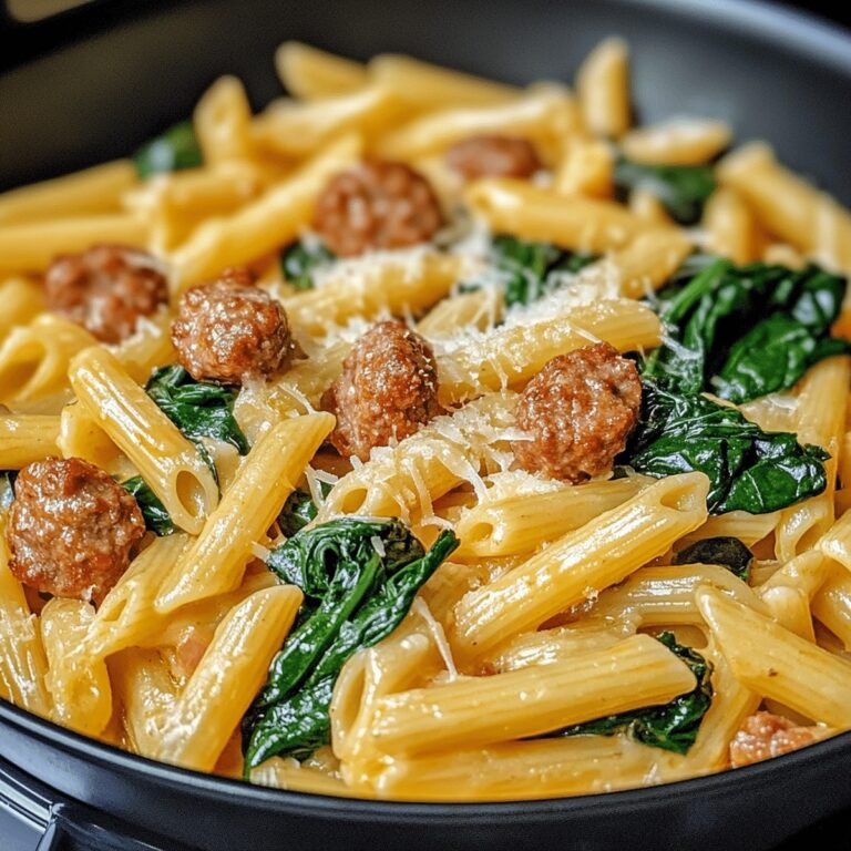 One-Pan Creamy Penne With Spinach And Italian Sausage Recipe