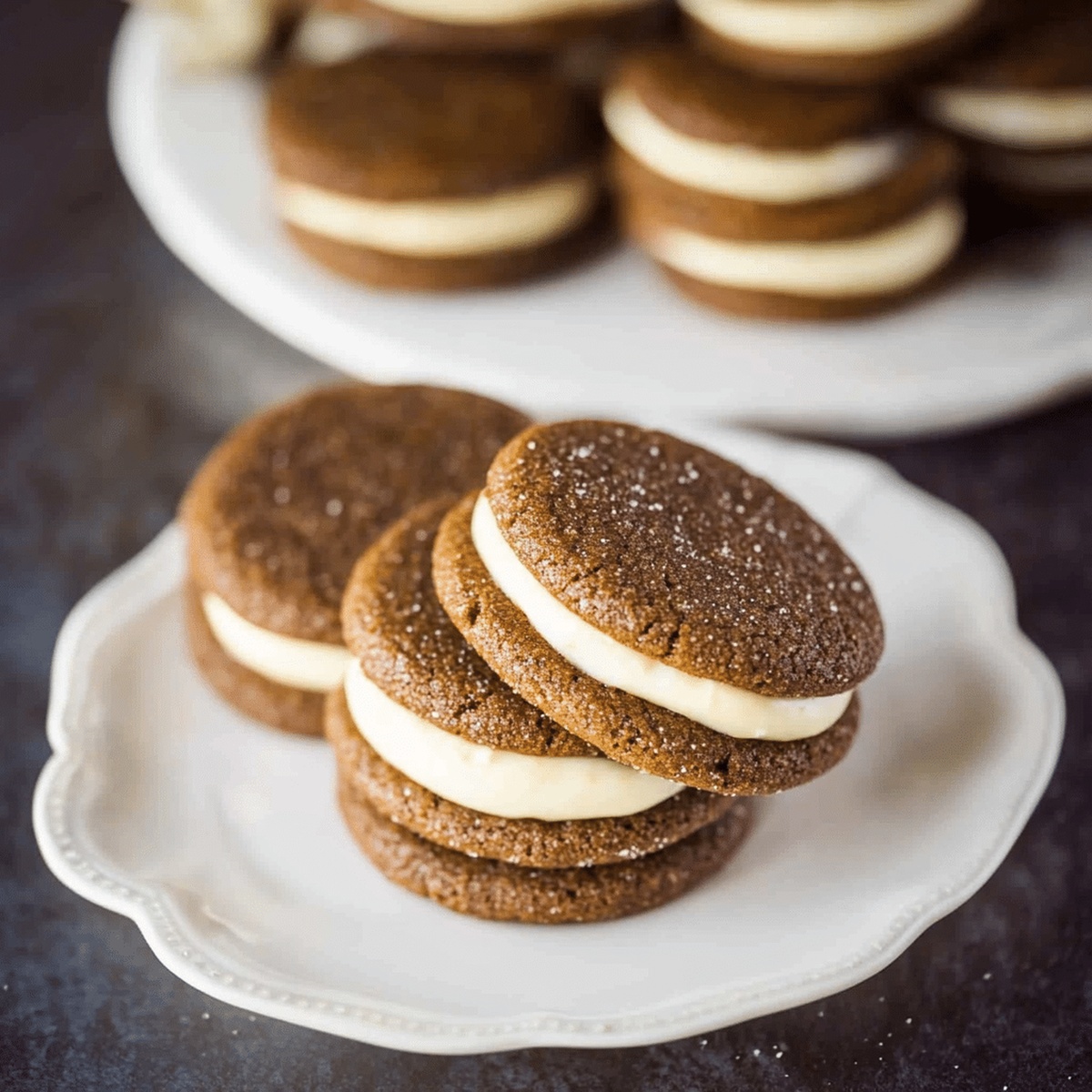 Festive Ginger Molasses Sandwich Cookies With Eggnog Frosting Recipe