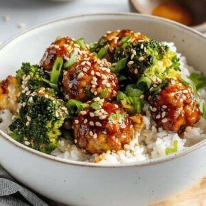 Succulent Sesame Chicken Meatball Bowls Recipe