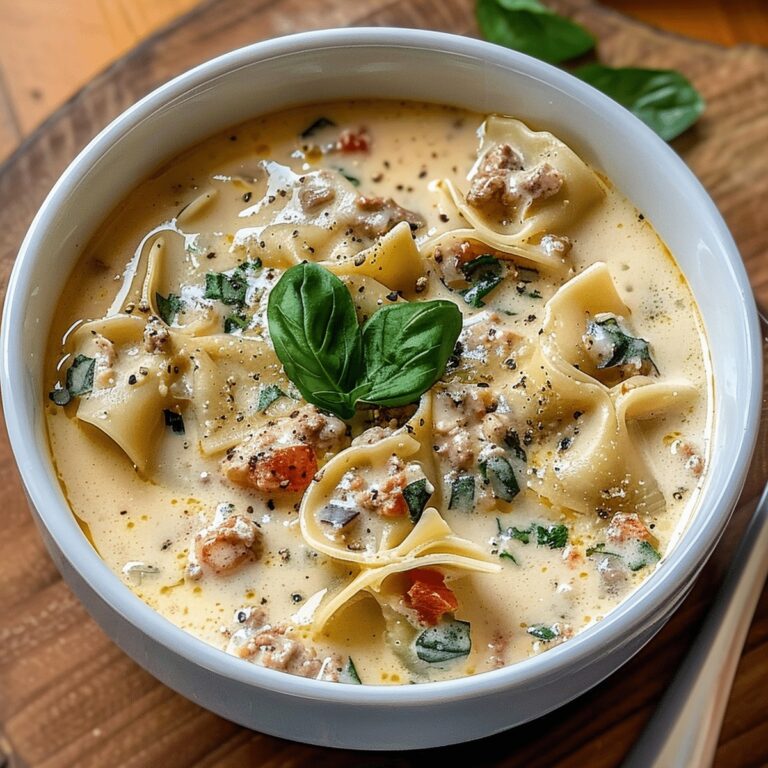 Cozy Alfredo Lasagna Soup Recipe