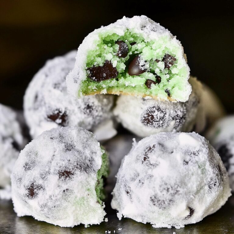 Heavenly Mint Chocolate Chip Snowball Cookies Recipe