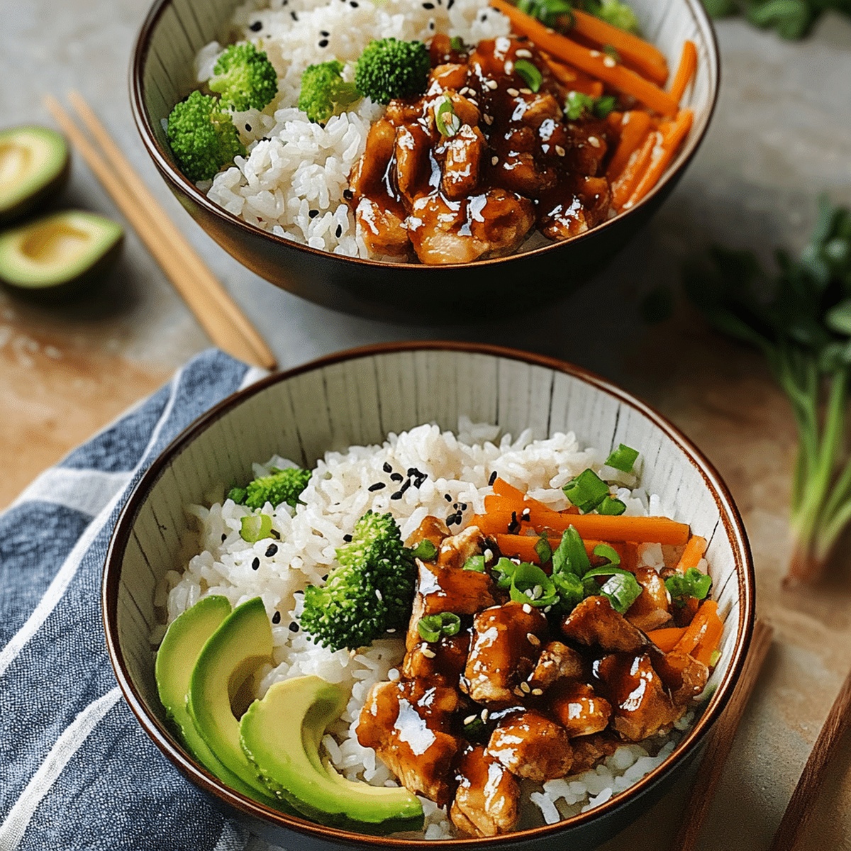 Crispy Sticky Chicken Rice Bowls Recipe