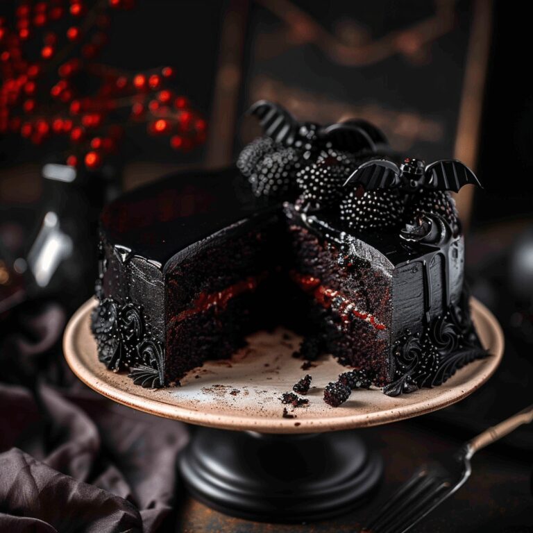 Spooky Black Velvet Halloween Cake Recipe