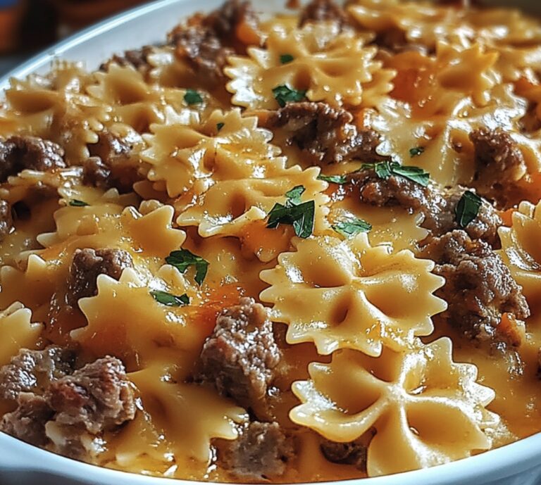 Velveeta Beef Bowtie Pasta Casserole Recipe