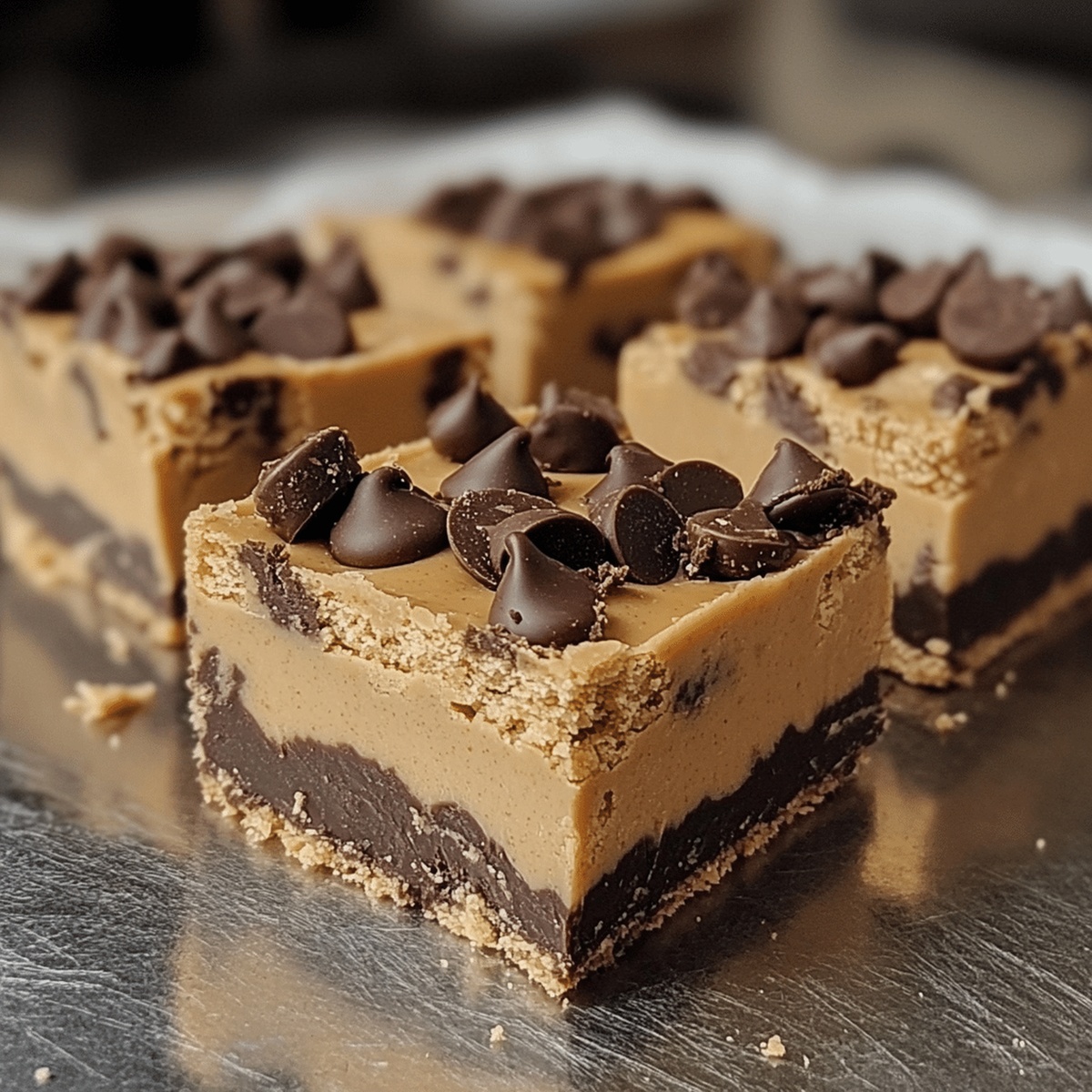 Indulgent Peanut Butter & Cookie Dough Fudge Bars Recipe