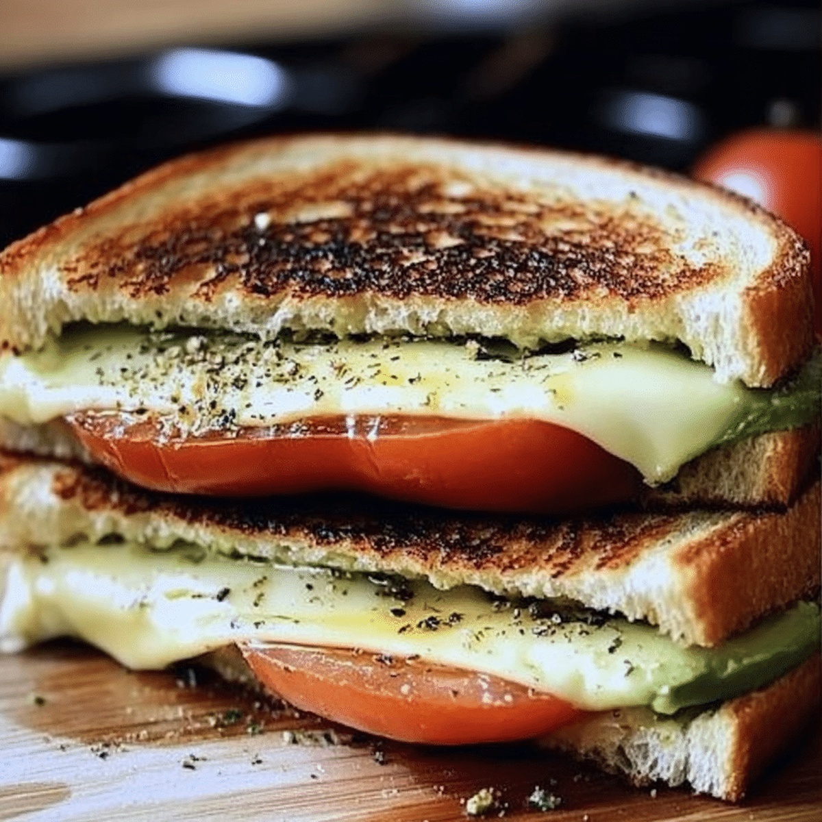 Gourmet Avocado, Mozzarella, And Tomato Grilled Cheese Recipe