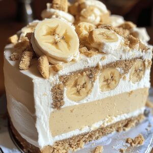 Luscious Banana Pudding Cookie Butter Cheesecake Cake Recipe