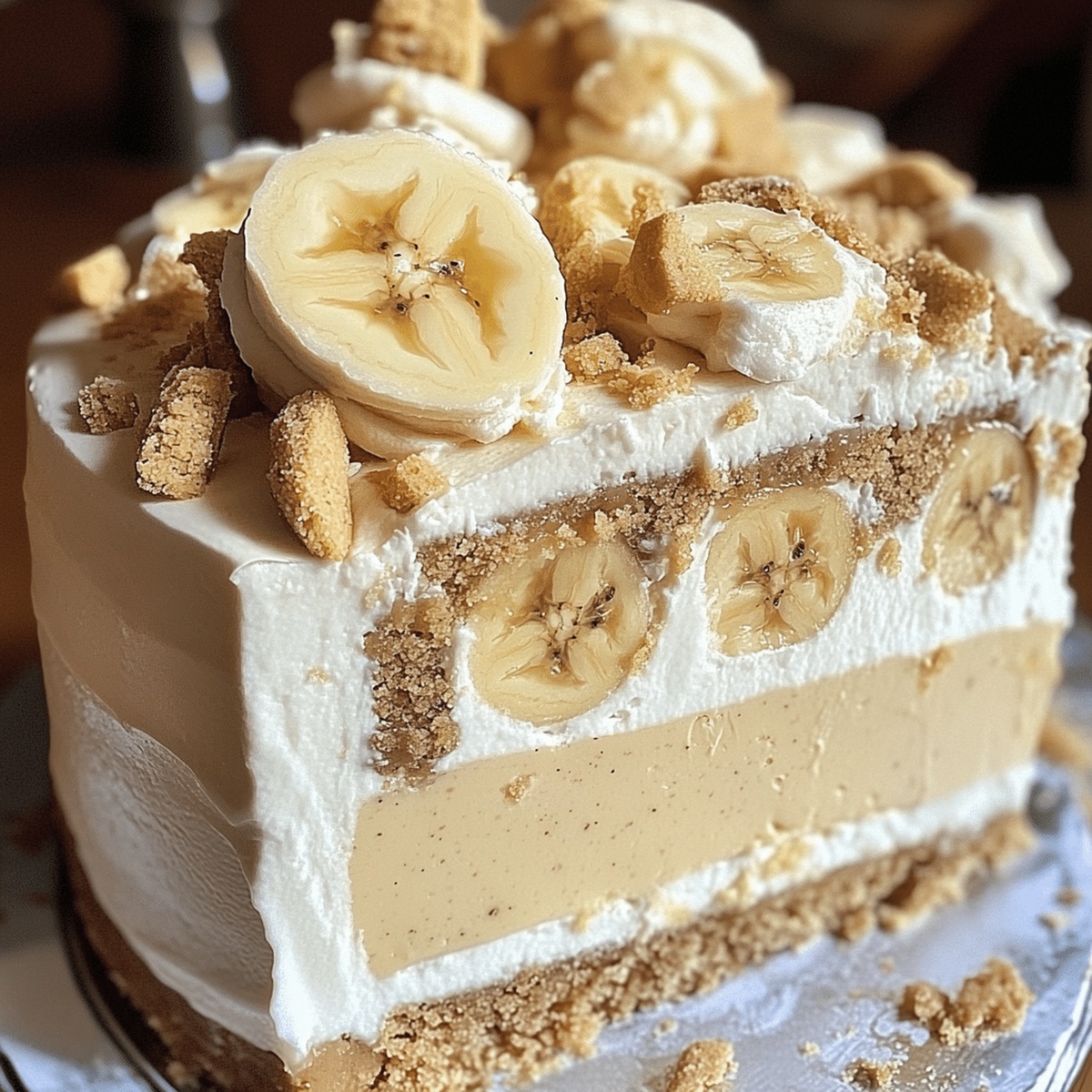 Luscious Banana Pudding Cookie Butter Cheesecake Cake Recipe