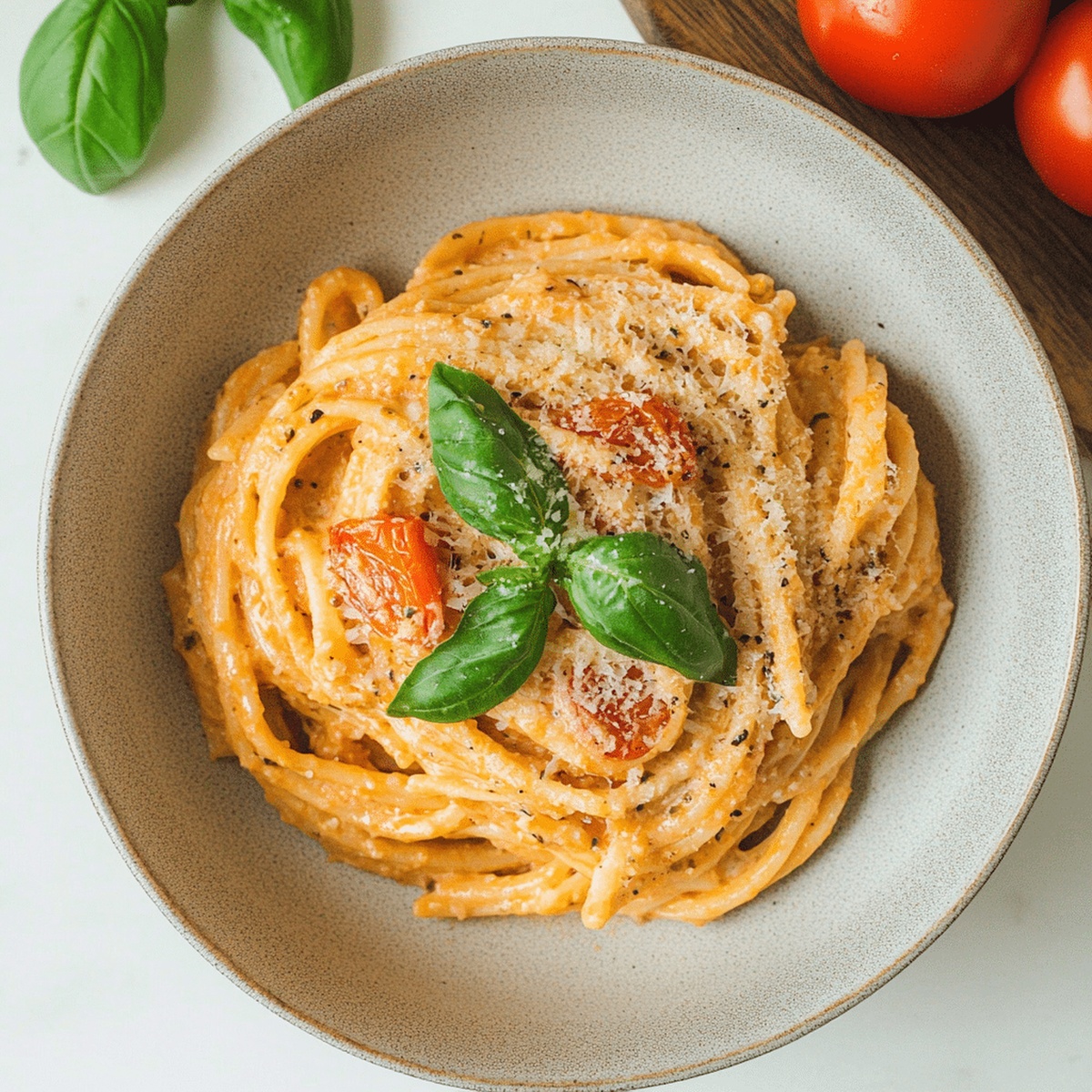 Creamy Tomato And Garlic Ricotta Pasta Recipe