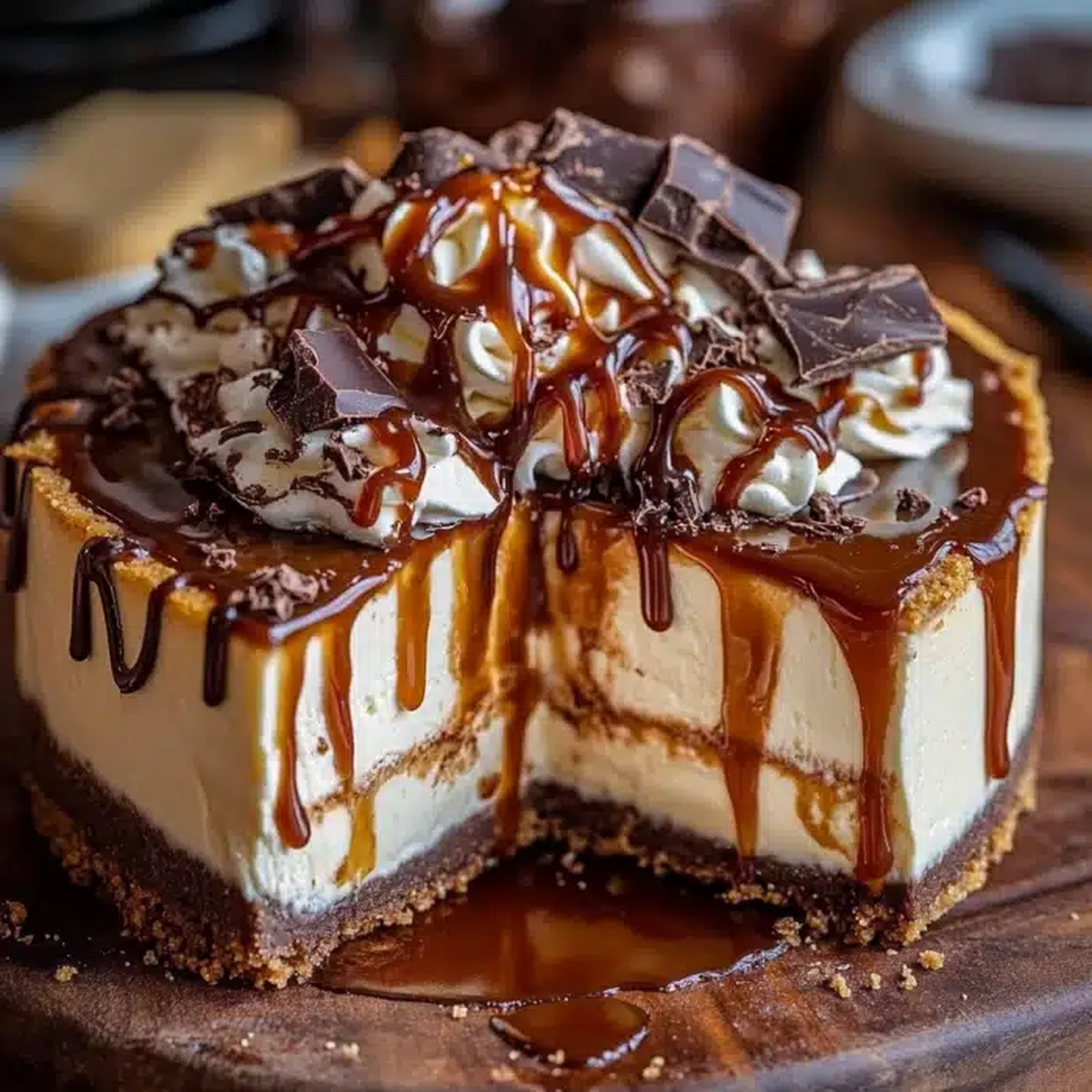 Caramel Chocolate Coffee Cheesecake Recipe
