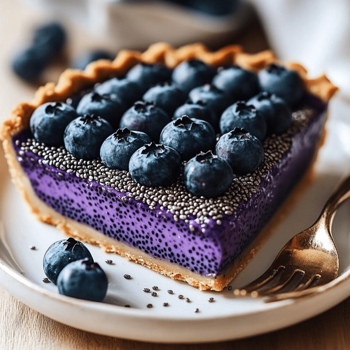No-Bake Blueberry Chia Seed Pie Recipe