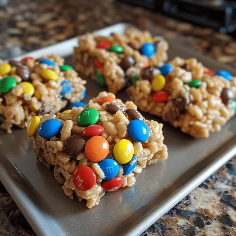 Peanut Butter Rice Krispie Treats With M&Ms Recipe