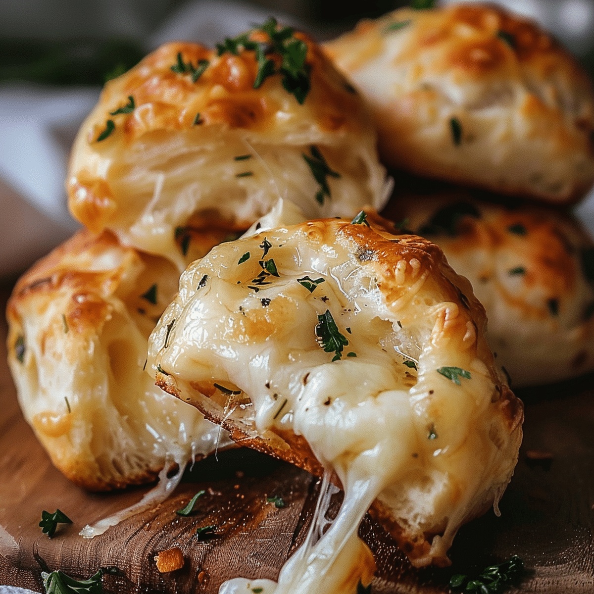 Cheesy Stuffed Garlic Biscuits Recipe