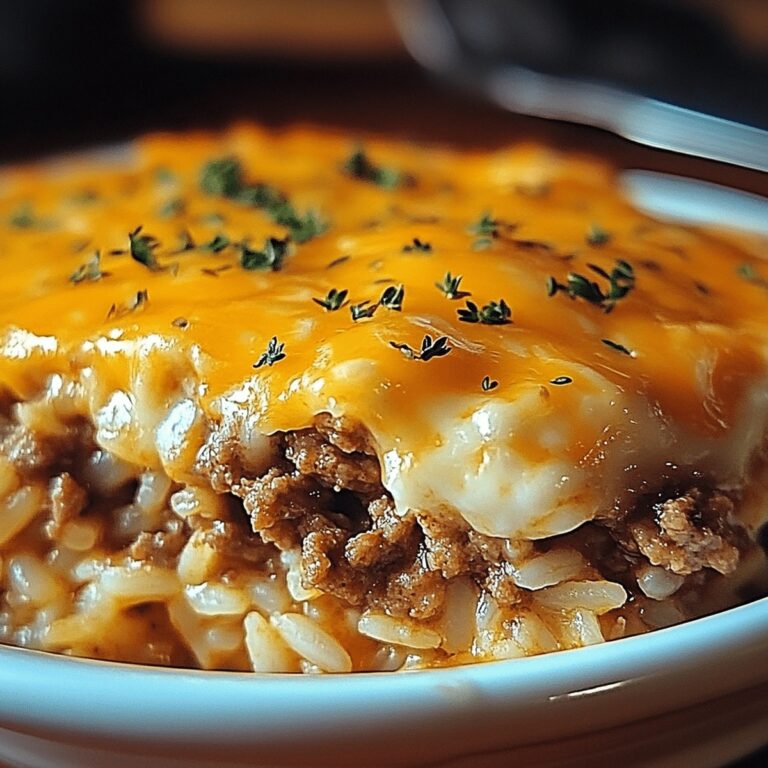 Hearty Cheddar-Crusted Ground Beef And Rice Casserole Recipe