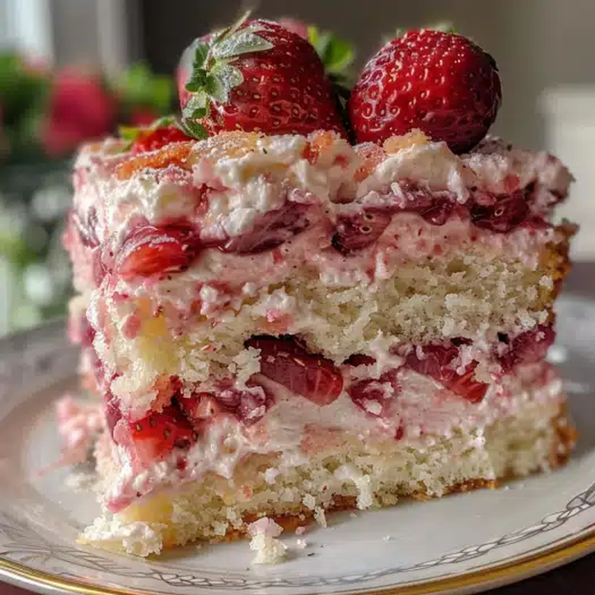 Decadent Strawberry Earthquake Cake Recipe