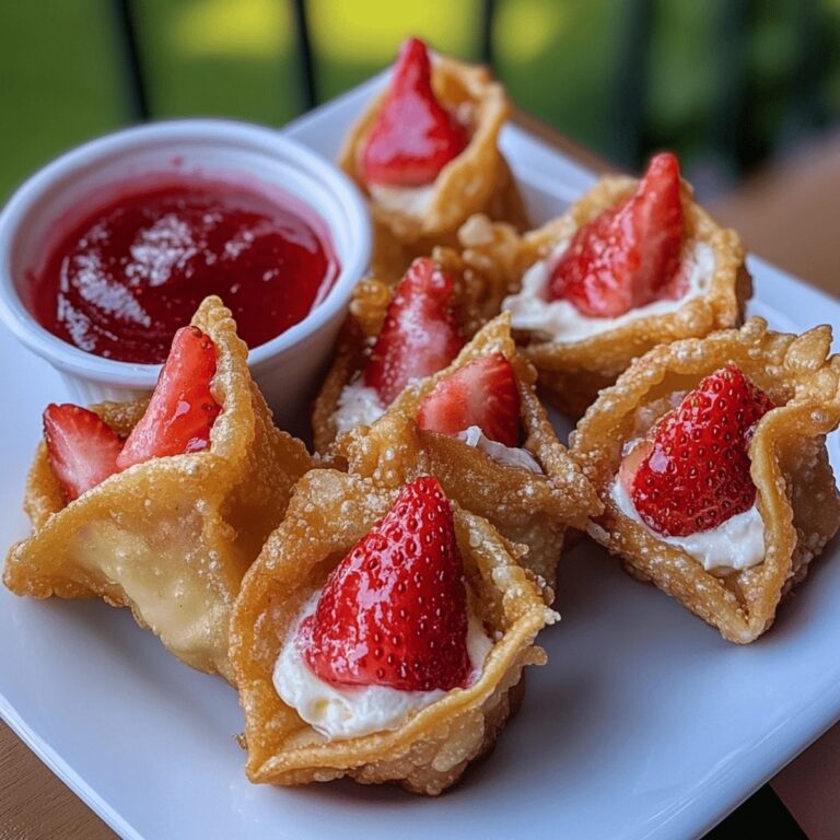 Deep-Fried Strawberry Cheesecake Wonton Bites Recipe