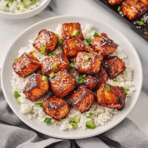 Crispy Honey Garlic Salmon Bites Recipe