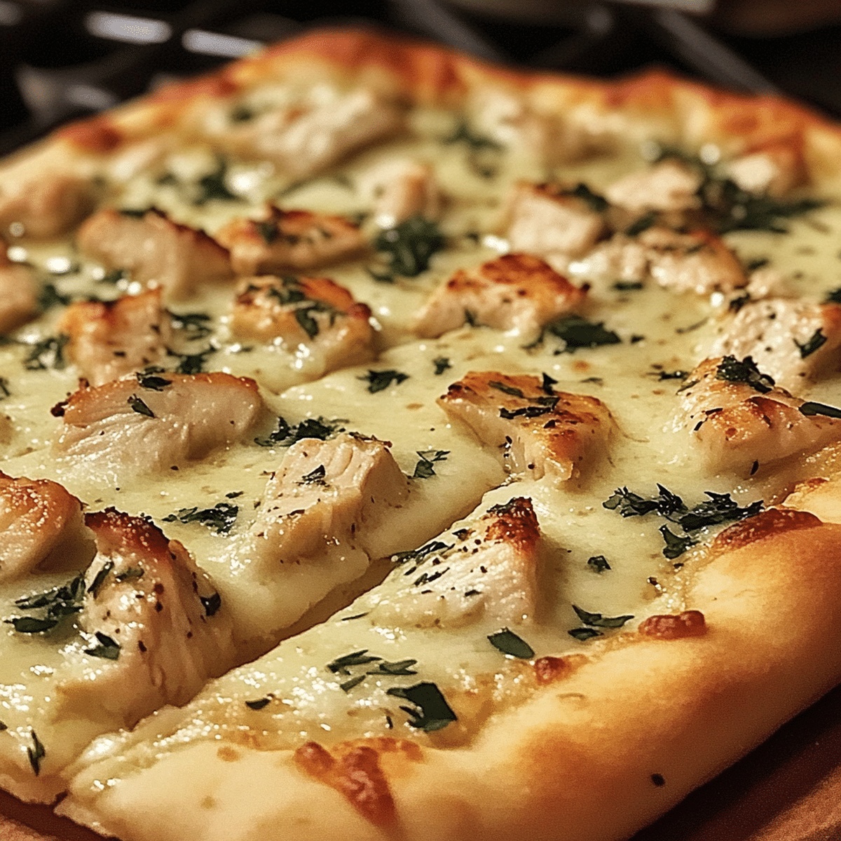 Crispy Roasted Garlic Chicken White Pizza Recipe
